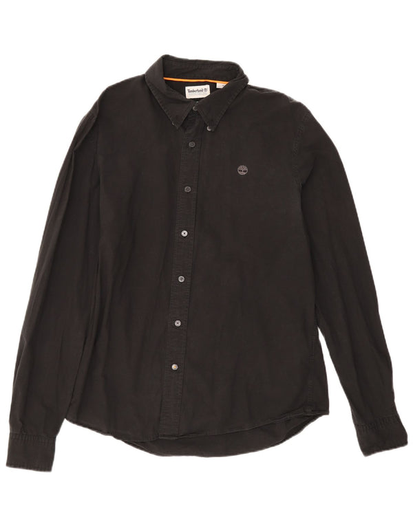 Camisa Timberland Hombre Slim Fit Algodón Negro Mediano