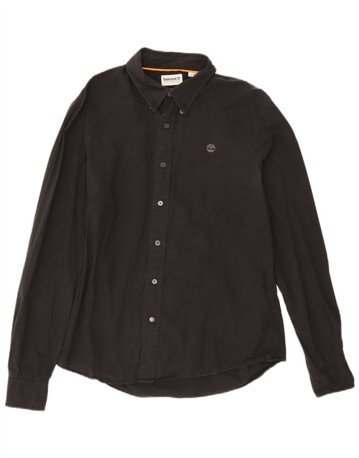 Camisa Timberland Hombre Slim Fit Algodón Negro Mediano
