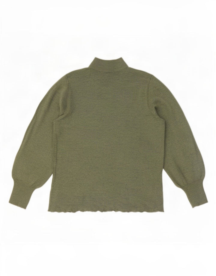 Marks & Spencer - Jersey con cuello alto para mujer, talla 40, color verde medio