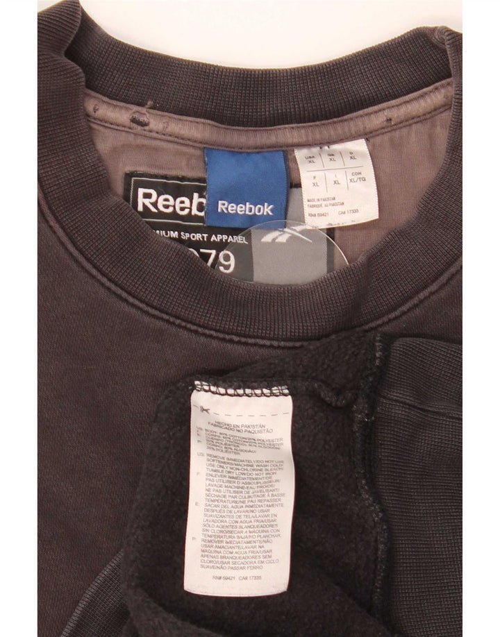 Reebok Hombre Sudadera Jumper XL Negro Algodón
