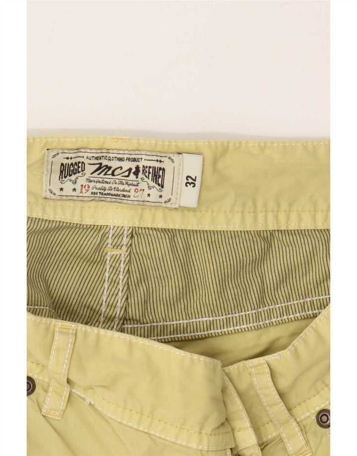 Marlboro Classics Pantalones cortos casuales para hombre W32 Algodón amarillo grande