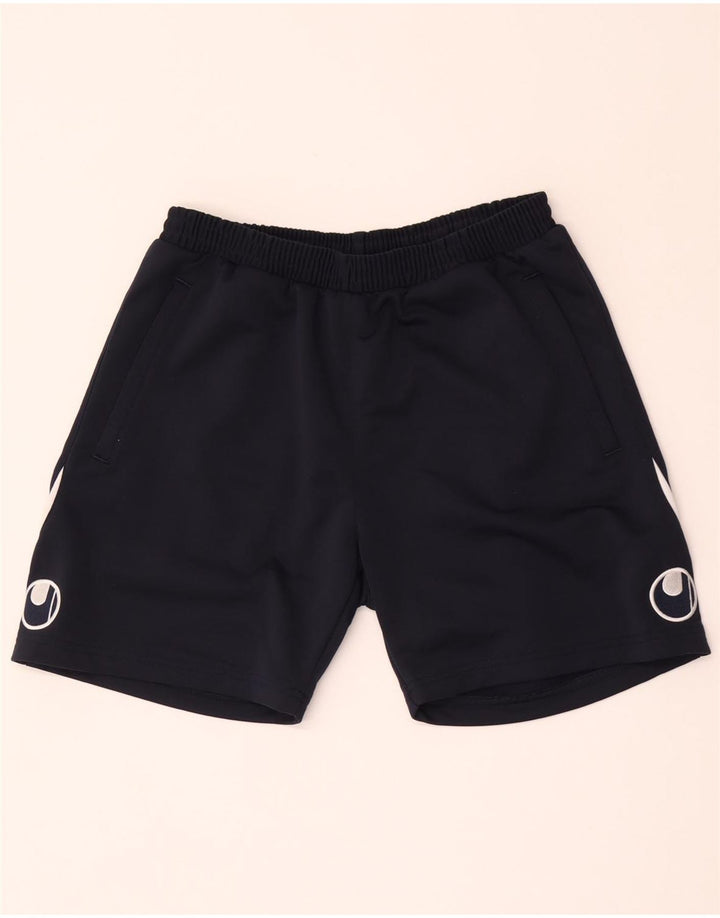 Uhlsport Pantalones cortos deportivos para hombre Large Azul marino Colorblock Poliéster