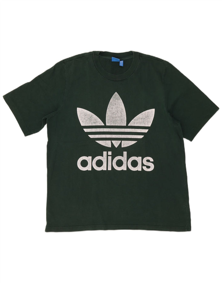 ADIDAS Camiseta gráfica para hombre Top grande de algodón verde