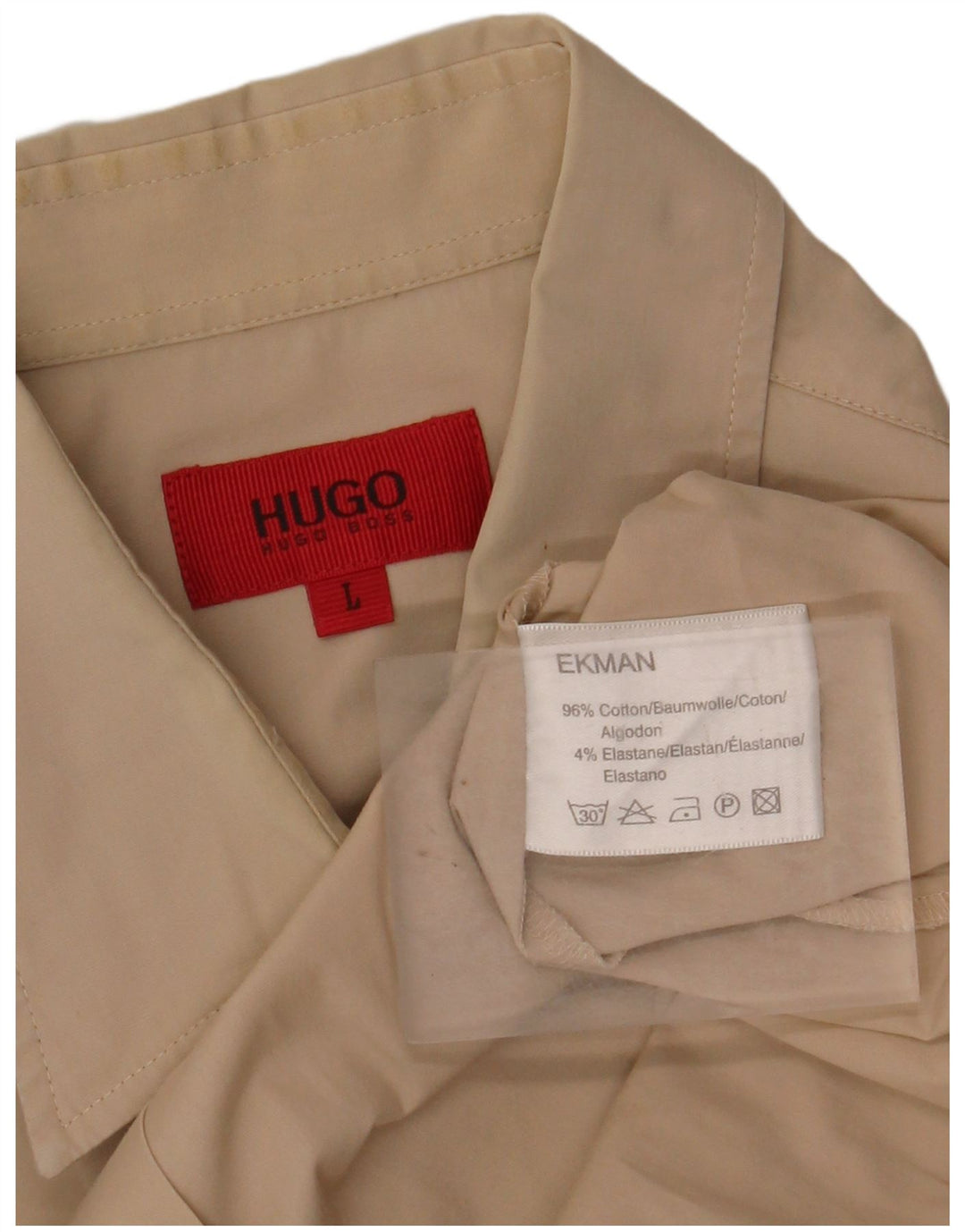 Camisa HUGO BOSS Hombre Grande Beige Algodón