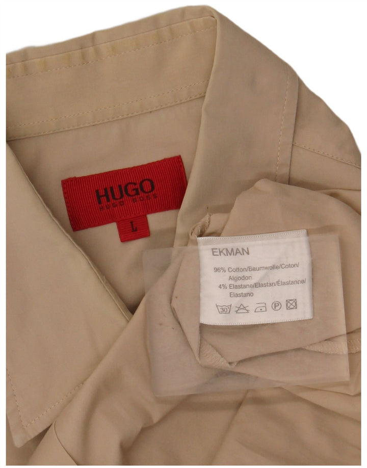 Camisa HUGO BOSS Hombre Grande Beige Algodón