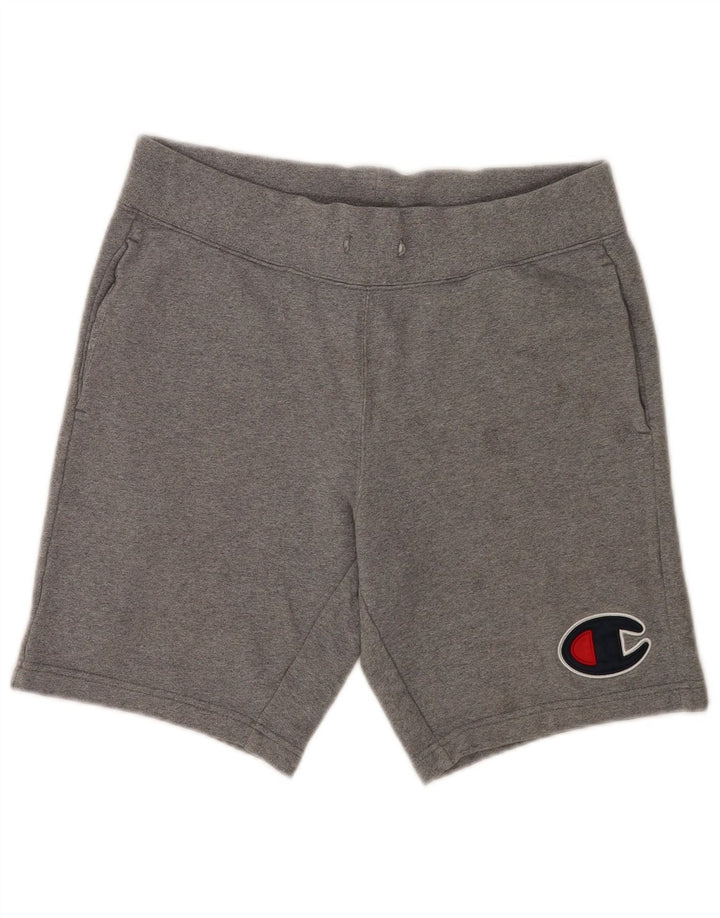 Champion Shorts deportivos con gráficos para hombre de algodón gris medio