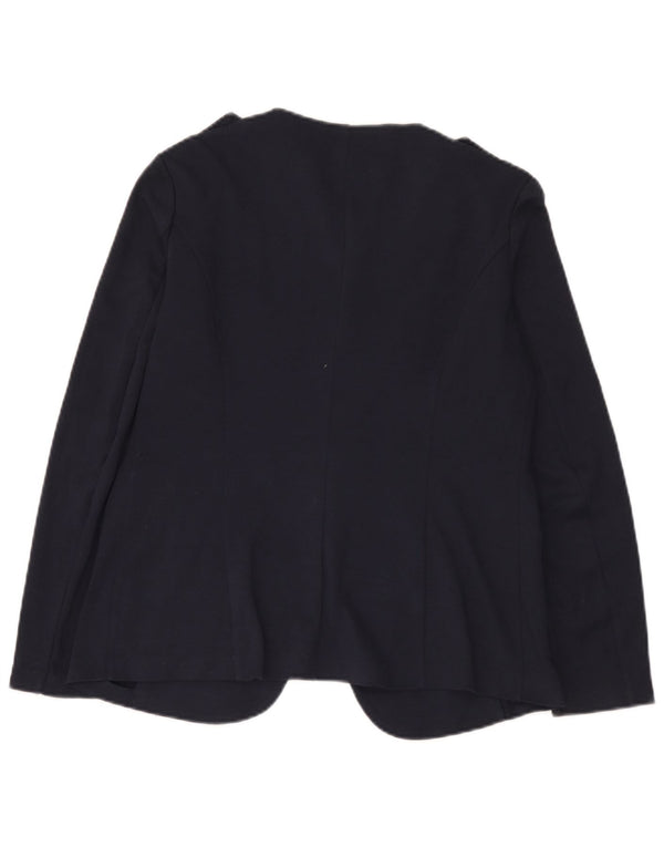 Benetton Chaqueta Americana Militar De 1 Botón Para Mujer UK 44 Grande Azul Marino