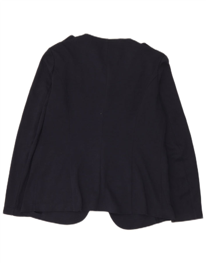 Benetton Chaqueta Americana Militar De 1 Botón Para Mujer UK 44 Grande Azul Marino