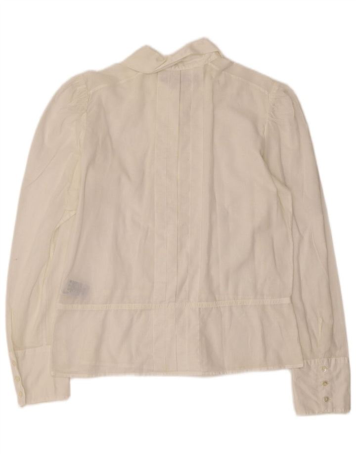 RALPH LAUREN Camisa de esmoquin para mujer US 8 Mediana de algodón blanco roto