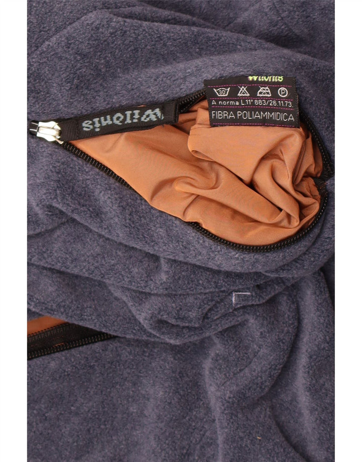 Vintage hombres oversize polar chaqueta reversible pequeña poliamida marrón