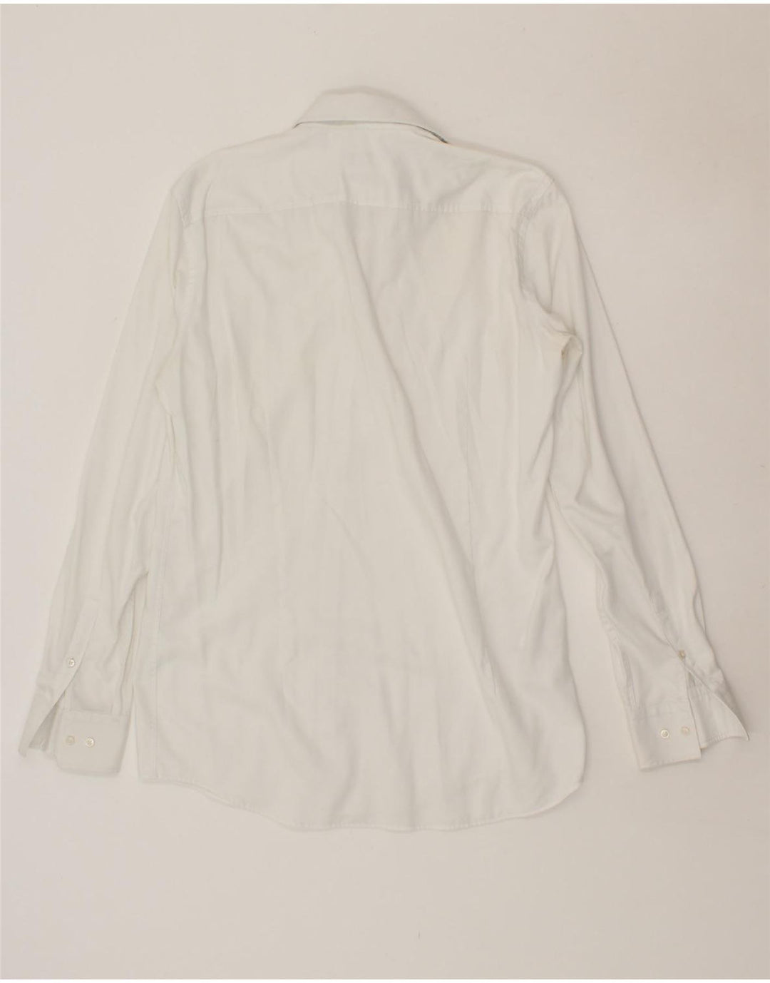 HUGO BOSS Camisa slim fit para hombre Talla 41 Mediana Algodón blanco