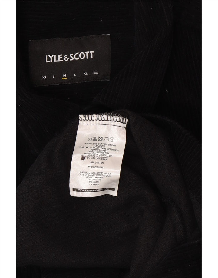 LYLE & SCOTT Camisa de pana para hombre Algodón negro mediano