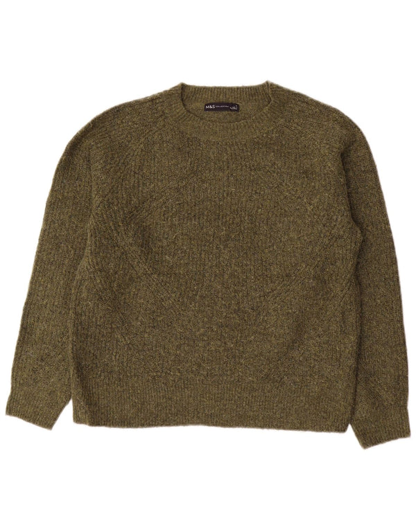Marks & Spencer Jersey con Cuello Barco para Mujer UK 10 Small Khaki