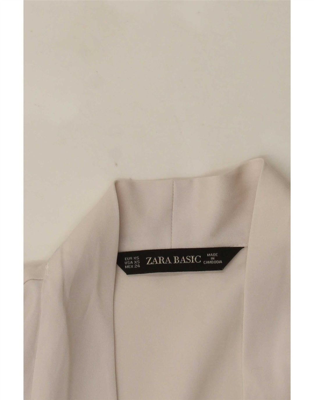 Zara Blusa extragrande de manga larga para mujer UK 6 XS Blanco