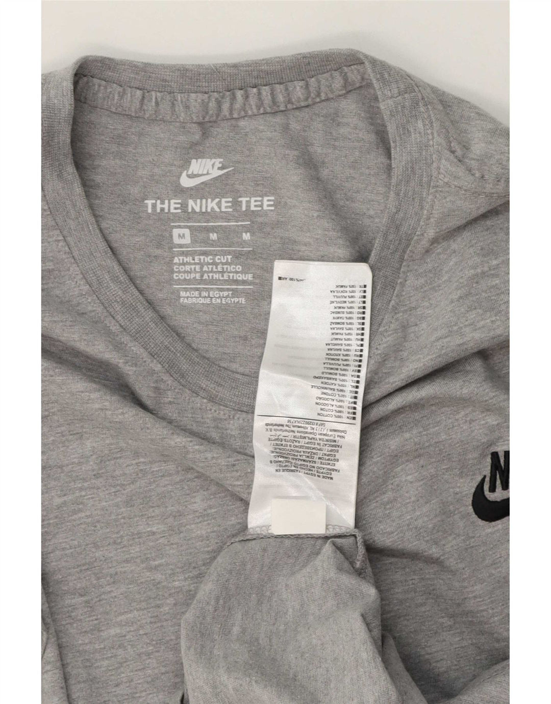 Camiseta Nike de corte atlético para hombre, parte superior de algodón gris medio