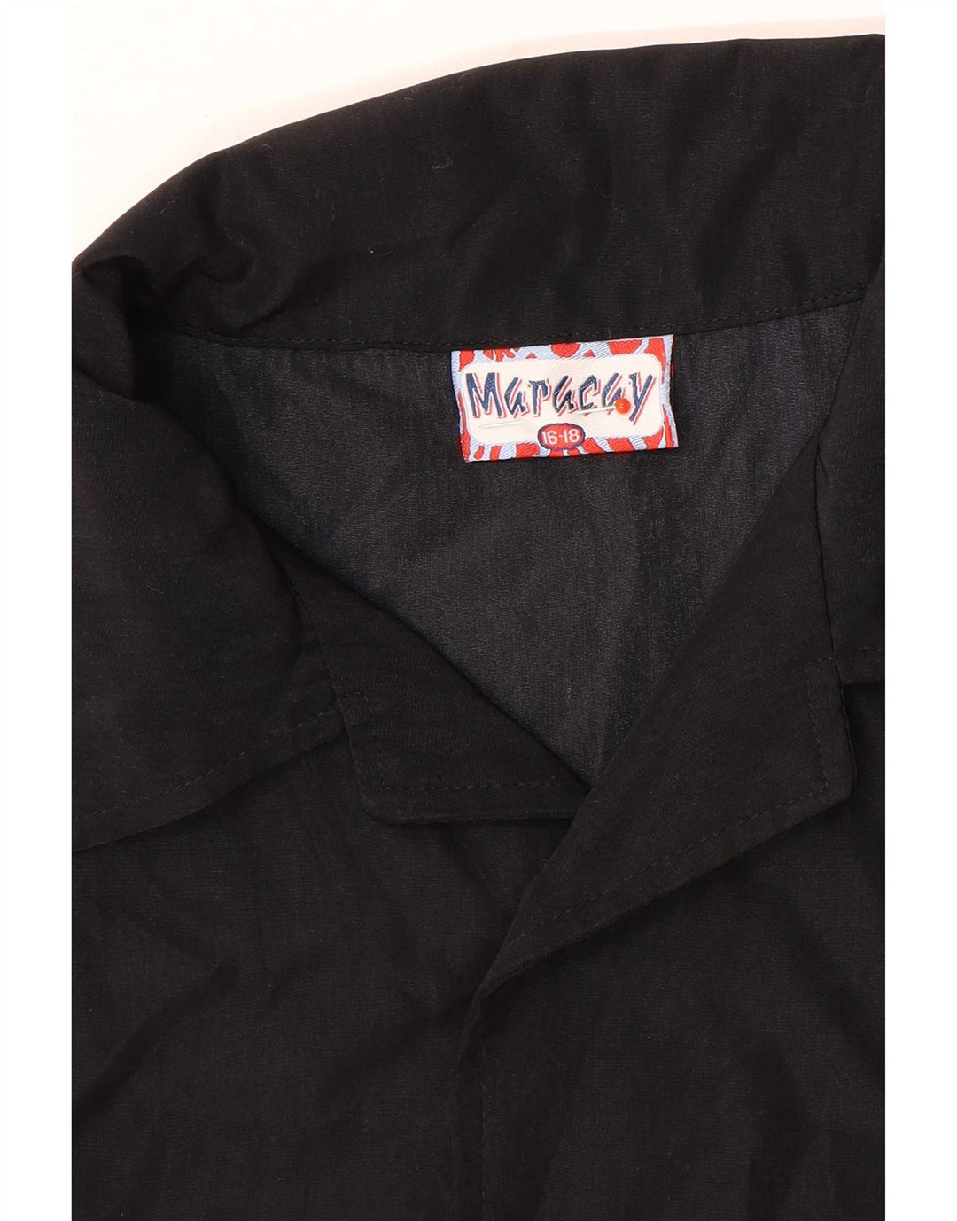 Camisa Vintage Niño Estampada Manga Corta 15-16 Años Negro Poliéster