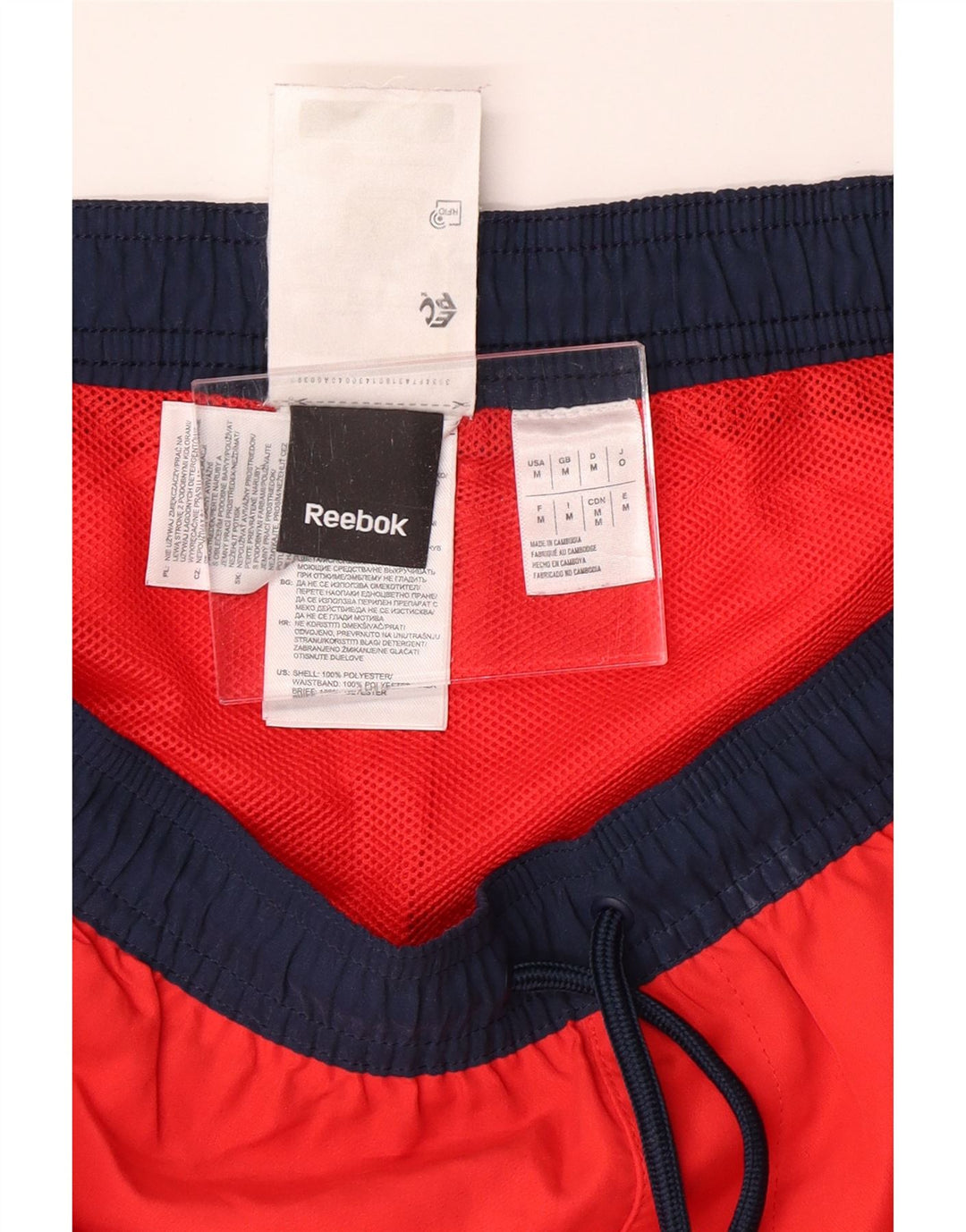 REEBOK Pantalones cortos deportivos con gráficos para hombre Poliéster rojo medio