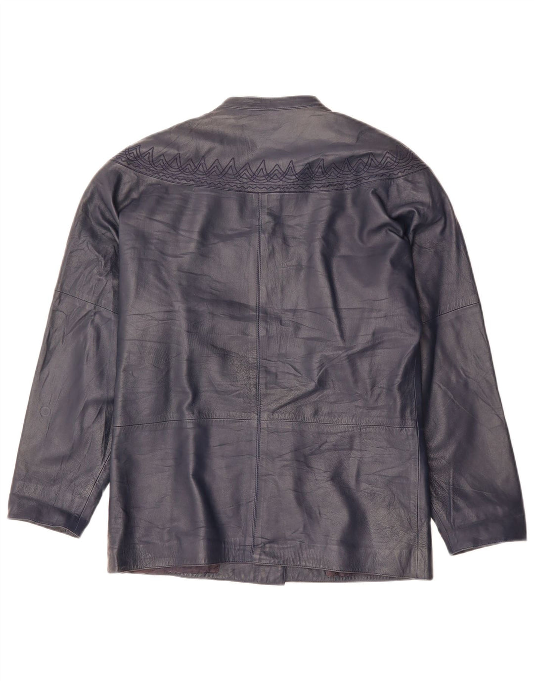 GENNY Chaqueta de cuero extragrande para mujer EU 34 XS Azul marino