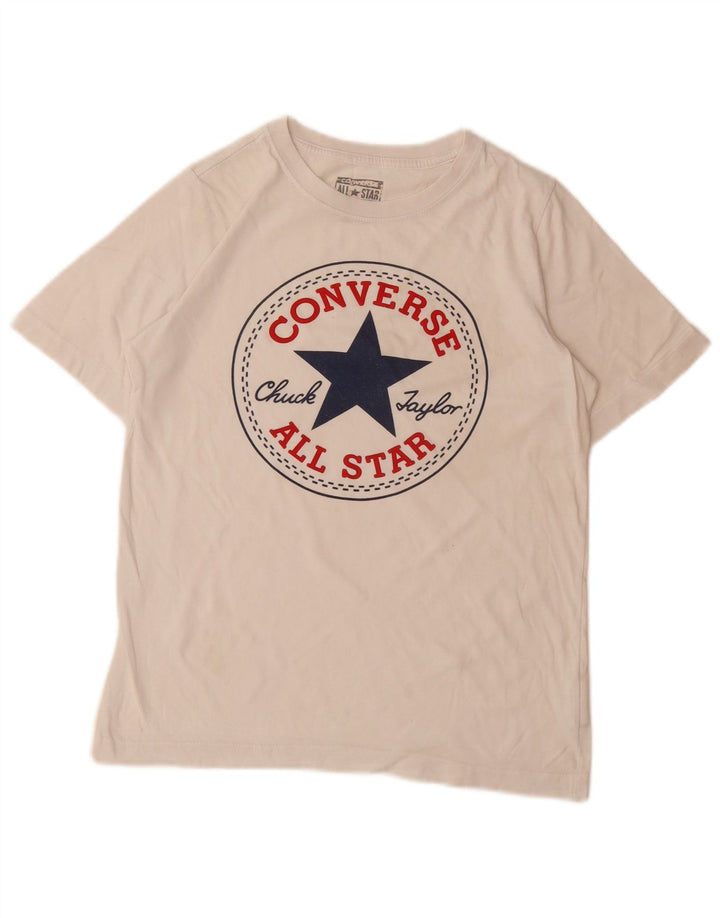 CONVERSE Camiseta gráfica para niño 10-11 años Mediano Blanco Algodón