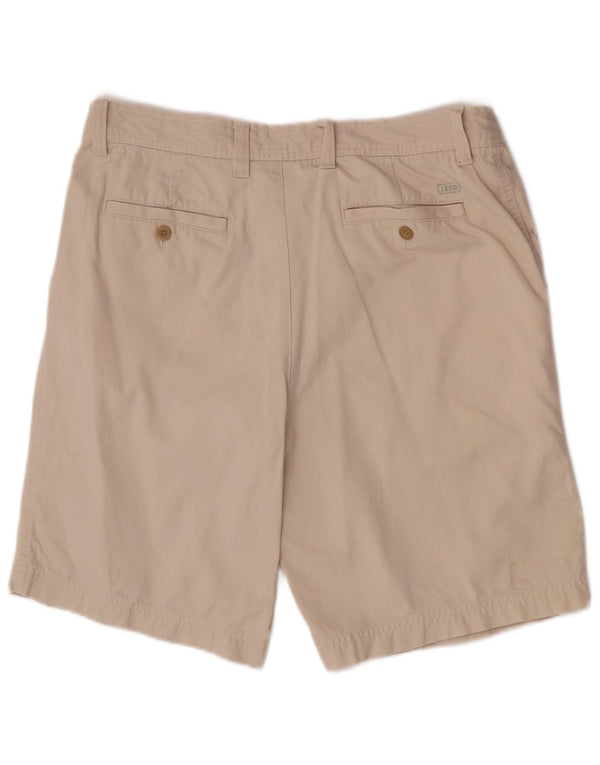 Izod Mens Chino Shorts W36 Grande Algodón Beige
