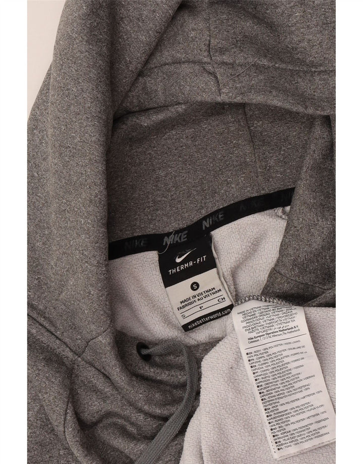 Nike Dri Fit Graphic Sudadera con capucha para hombre, talla pequeña, poliéster moteado gris