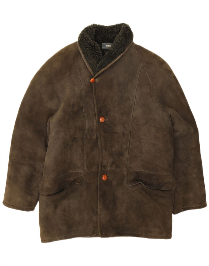 Dibi Abrigo de piel de oveja para hombre IT 50 Large Khaki Shearling
