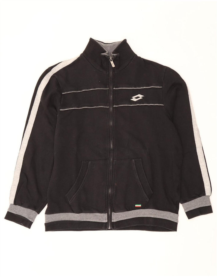 Lotto Chaqueta de chándal para mujer UK 40 Mediana Negro Colorblock Algodón