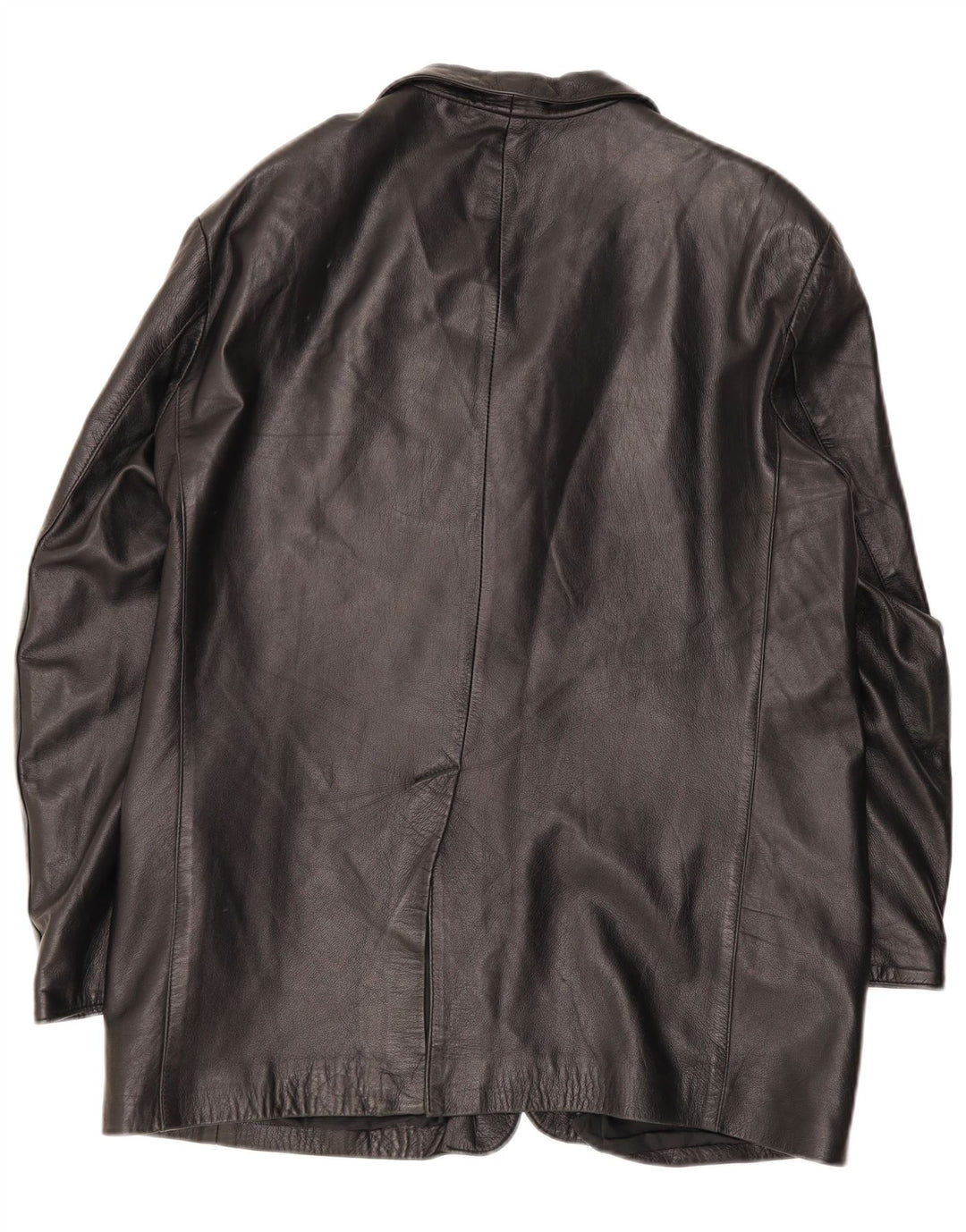 Chaqueta de cuero vintage para hombre IT 54 2XL Negro