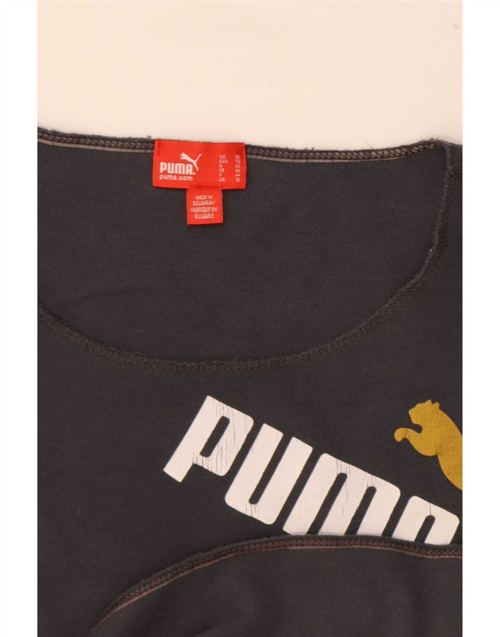 Puma Mujer Gráfico Top Manga Larga UK 40 Grande Gris