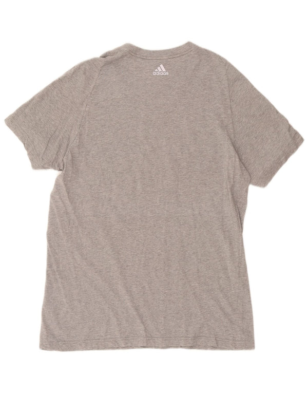 Adidas Hombre Camiseta Gráfica Top XL Gris Algodón