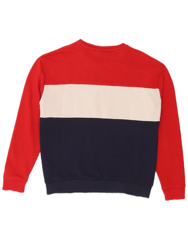 Fila Mujer Graphic Oversize Sudadera Jumper UK 10 Small Rojo Colorblock