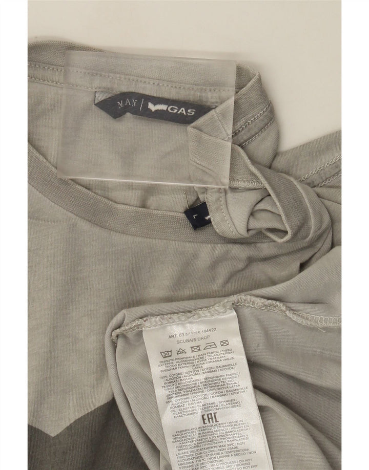 Gas - Camiseta gráfica para hombre, talla grande, algodón gris