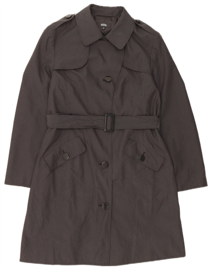 MARKS & SPENCER Gabardina para mujer UK 44 XL Poliéster negro
