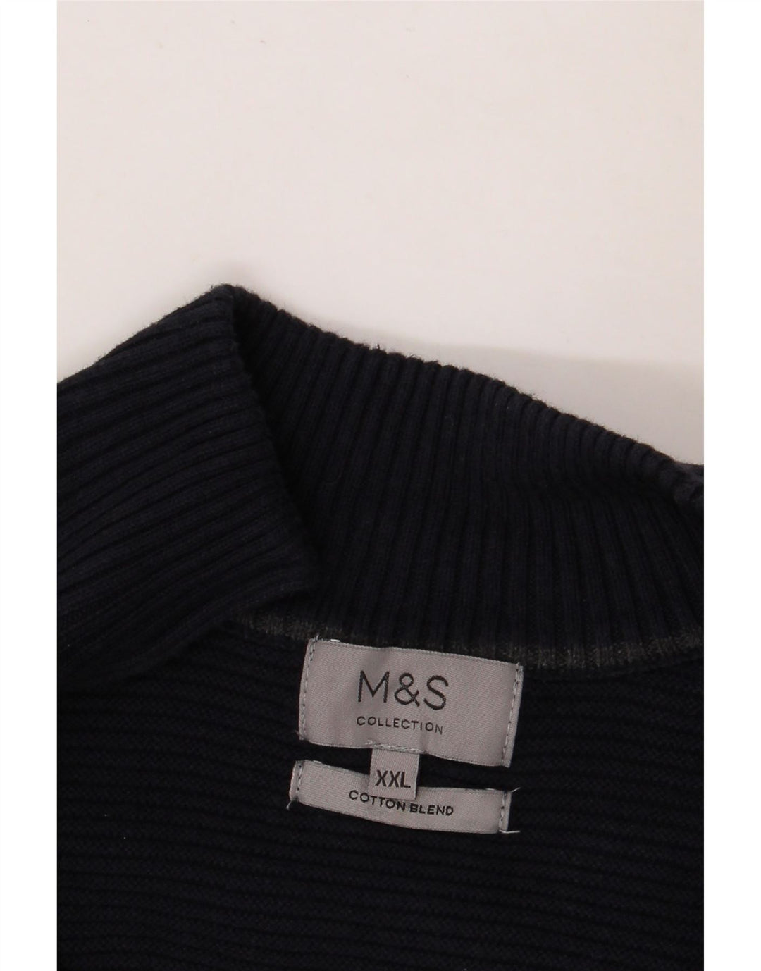 MARKS & SPENCER Suéter tipo cárdigan para hombre 2XL Algodón azul marino