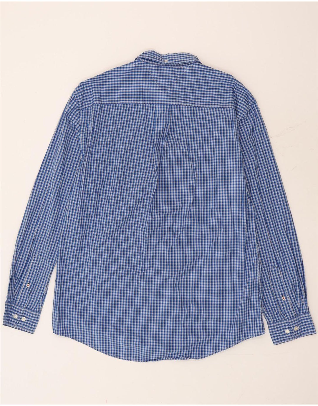 Camisa Tommy Hilfiger Hombre XL Algodón Vichy Azul