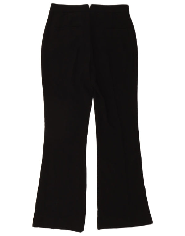 Zara Mujer Pantalones Casuales Acampanados Pequeño W26 L30 Negro