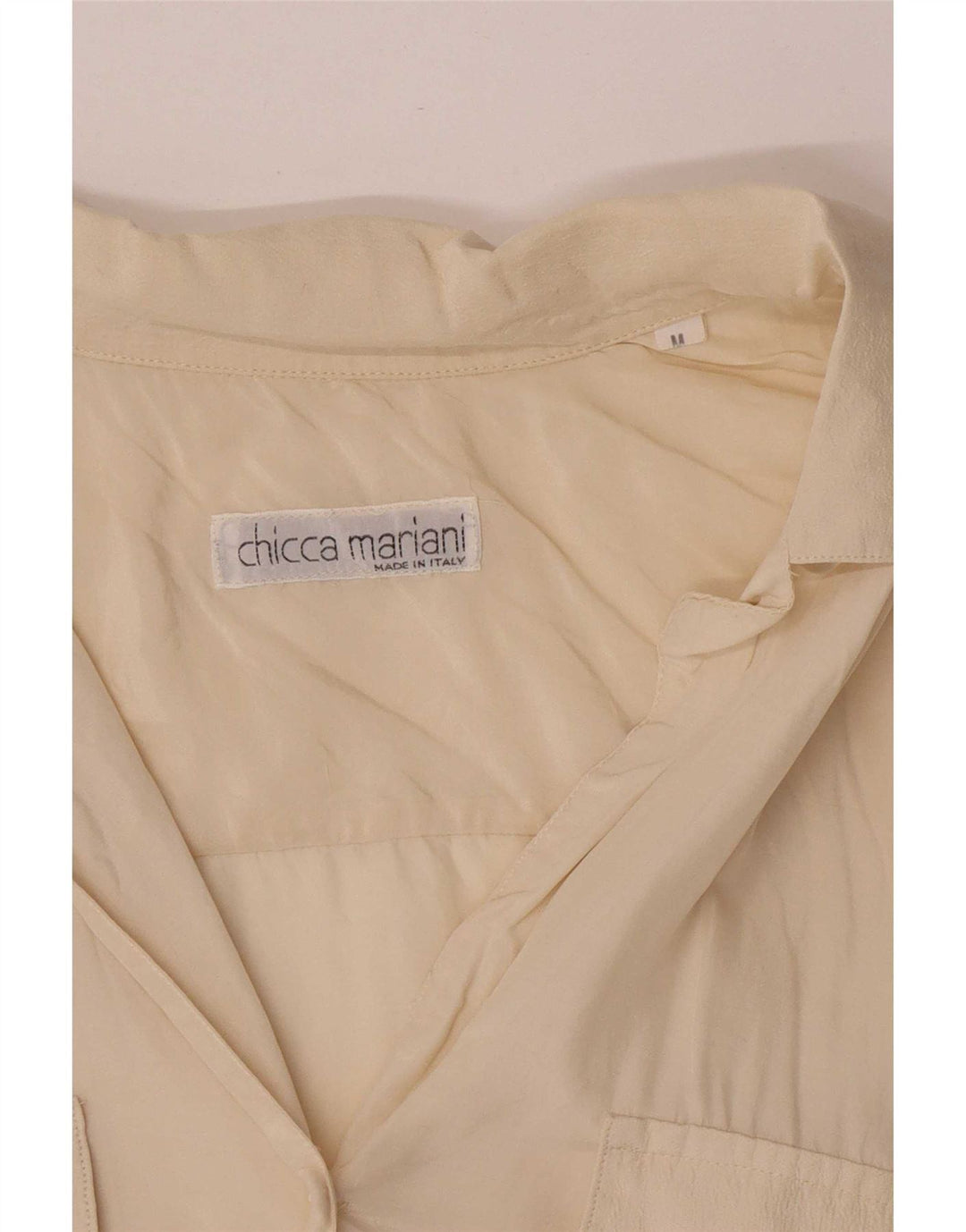 Vintage mujer camisa de gran tamaño blusa Reino Unido 14 medio blanco apagado