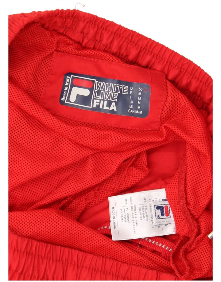 FILA Pantalones cortos deportivos White Line para hombre Poliéster rojo medio