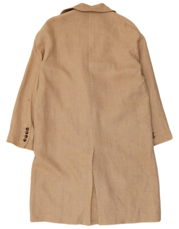Zara Mujer Abrigo Cruzado UK 44 Viscosa Beige Medio