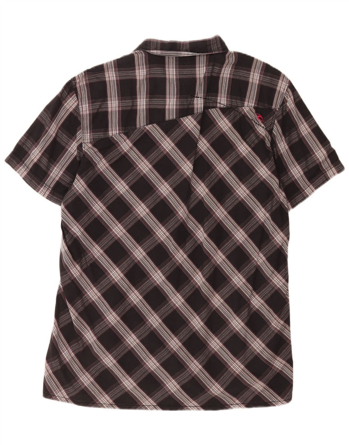 Rip Curl Camisa De Manga Corta Hombre XL Algodón A Cuadros Negro