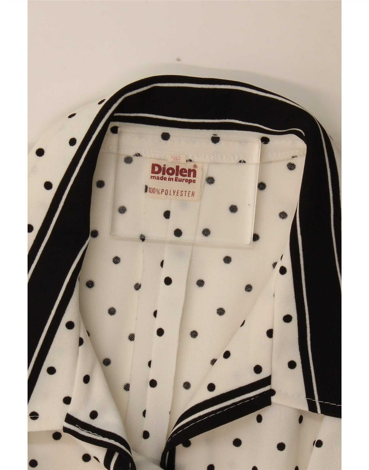 Diolen Vestido largo para mujer UK 40 Poliéster de lunares blancos medianos