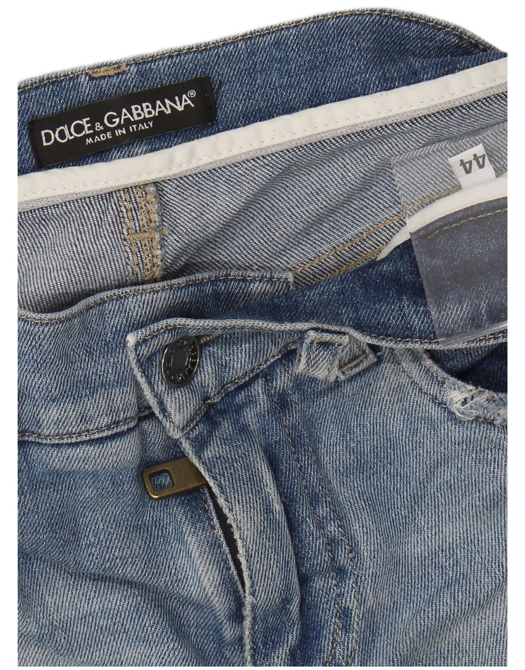 DOLCE & GABBANA Vaqueros ajustados desgastados para mujer IT 44 Medium W30 L32 Azul