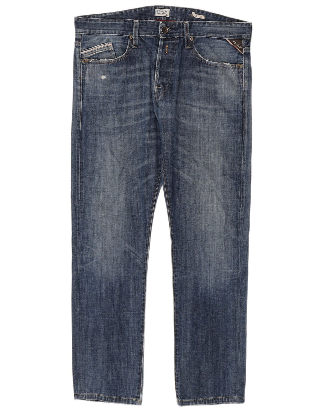 Replay Vaqueros ajustados desgastados Waitom para hombre W36 L30 Azul