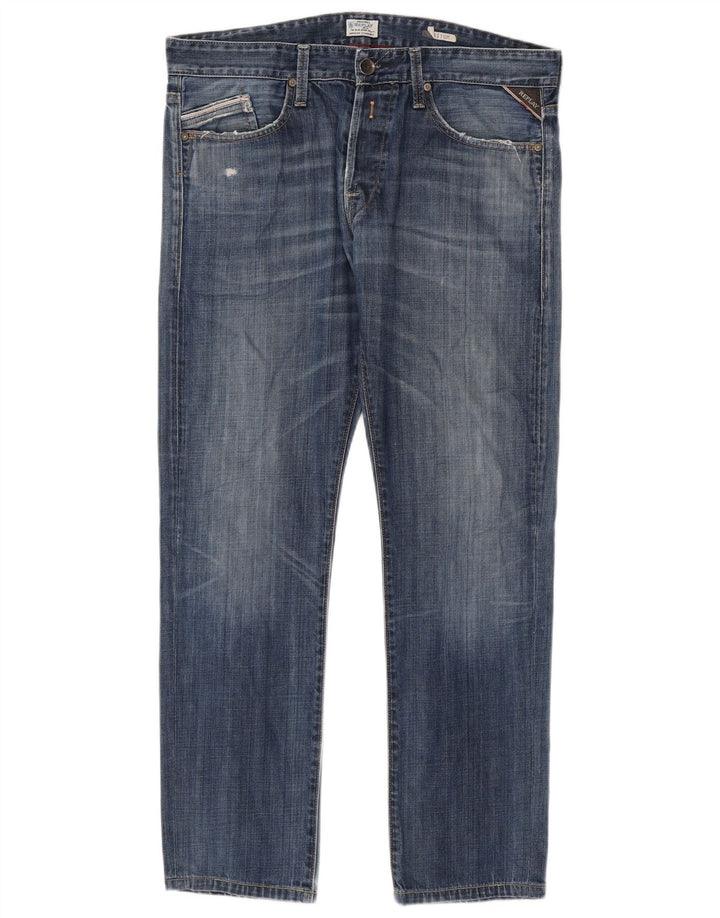 Replay Vaqueros ajustados desgastados Waitom para hombre W36 L30 Azul