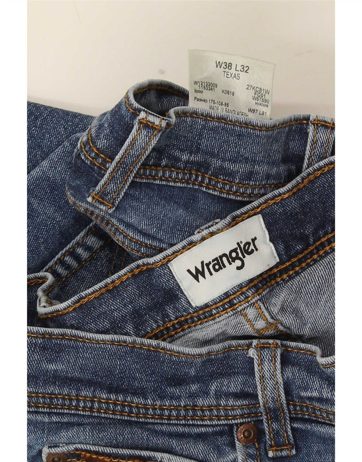 Wrangler Vaqueros rectos Texas para hombre W38 L32 Algodón azul