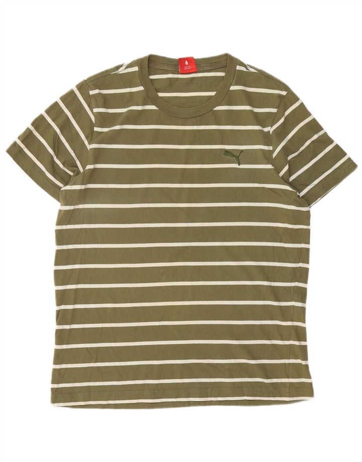 Camiseta Puma Hombre Top Medium Khaki Rayas Algodón