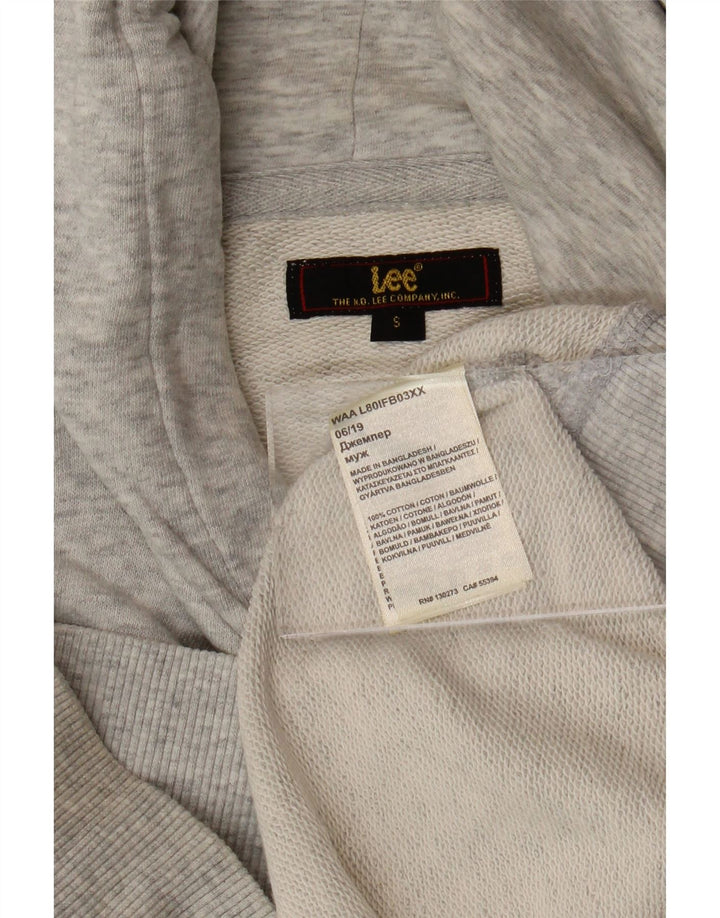 LEE Hombre Sudadera con Capucha Gráfica Jersey Pequeño Gris Algodón