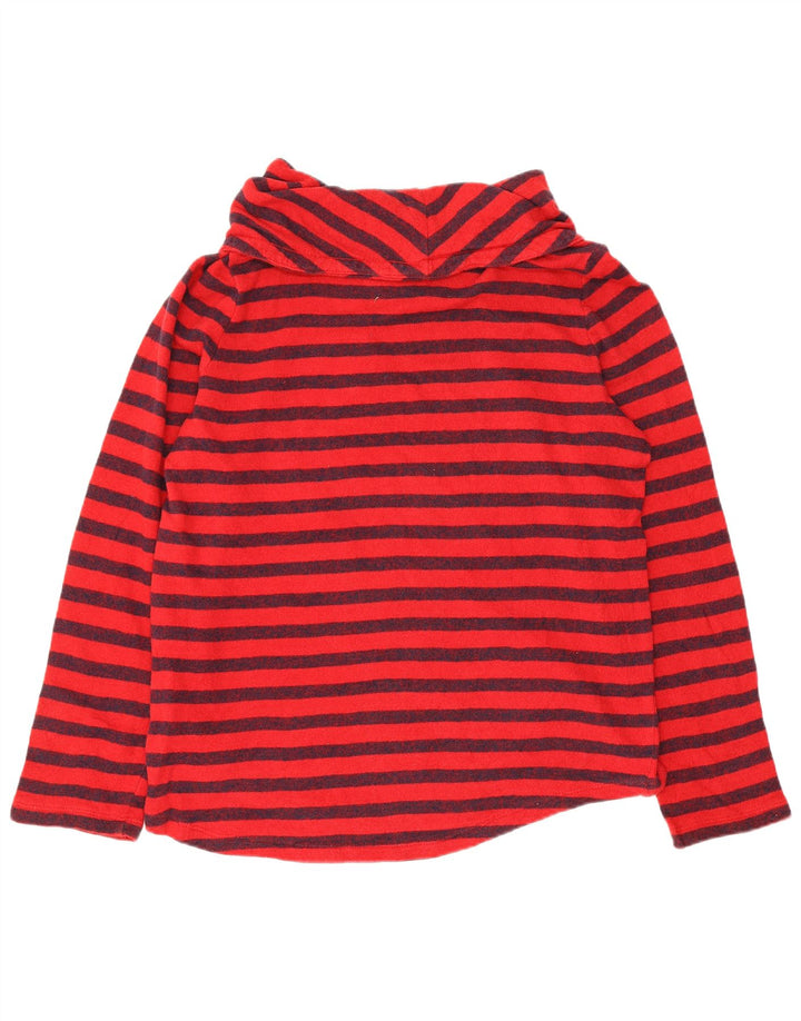 Chaps - Sudadera con cuello vuelto para mujer, talla 40, talla grande, algodón a rayas rojas