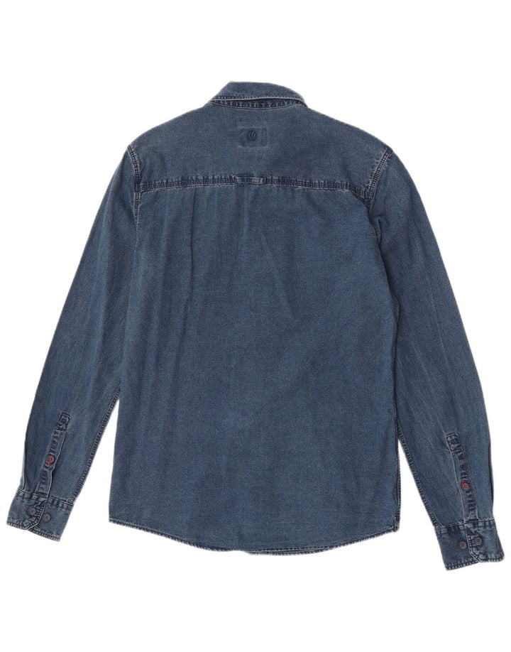 Camisa vaquera slim fit de hombre de Fat Face Algodón azul pequeño