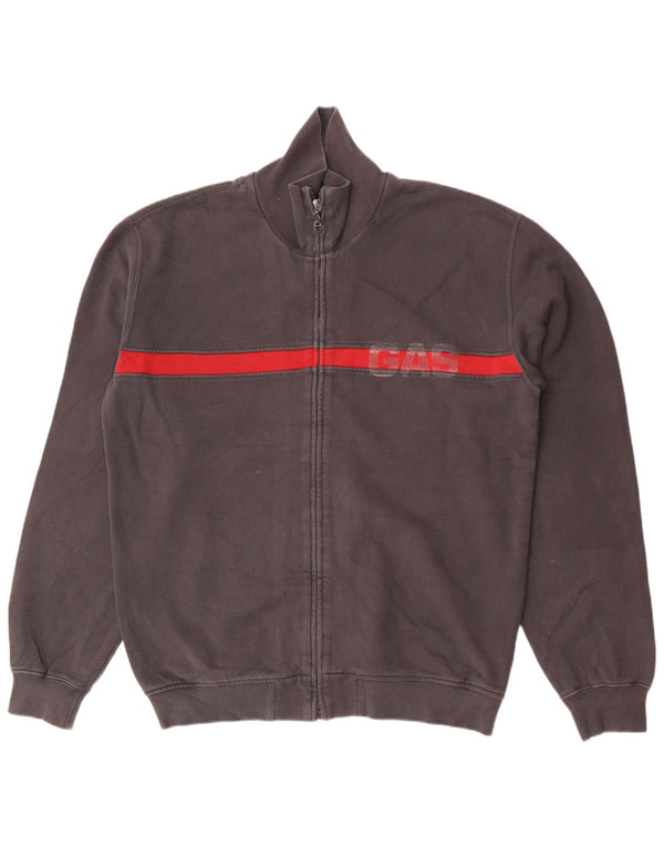 Gas Mens Graphic Chándal Top Chaqueta 2XL Gris Colorblock Algodón
